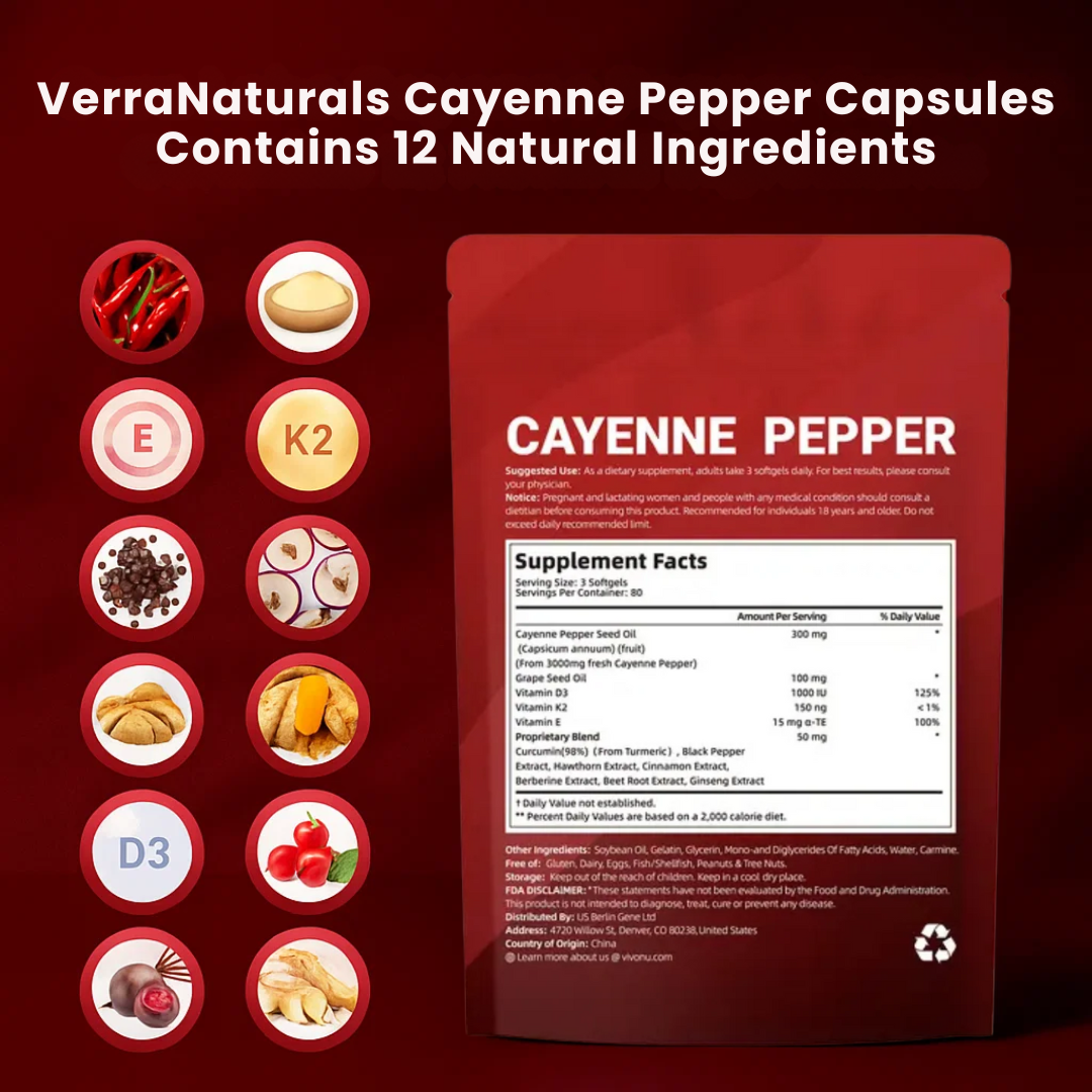 VerraNaturals Cayenne Pepper Softgels